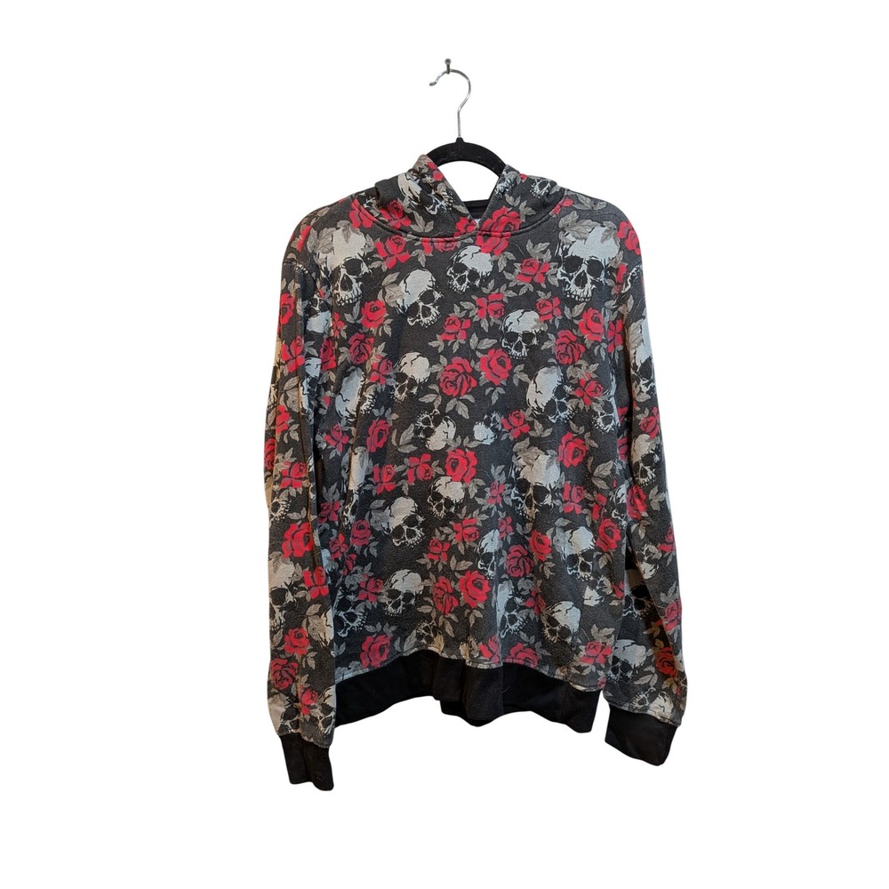WXYZ L Skull Rose Hoodie Gothic Emo Dark Romance Fairy Witchcore Goth Grunge